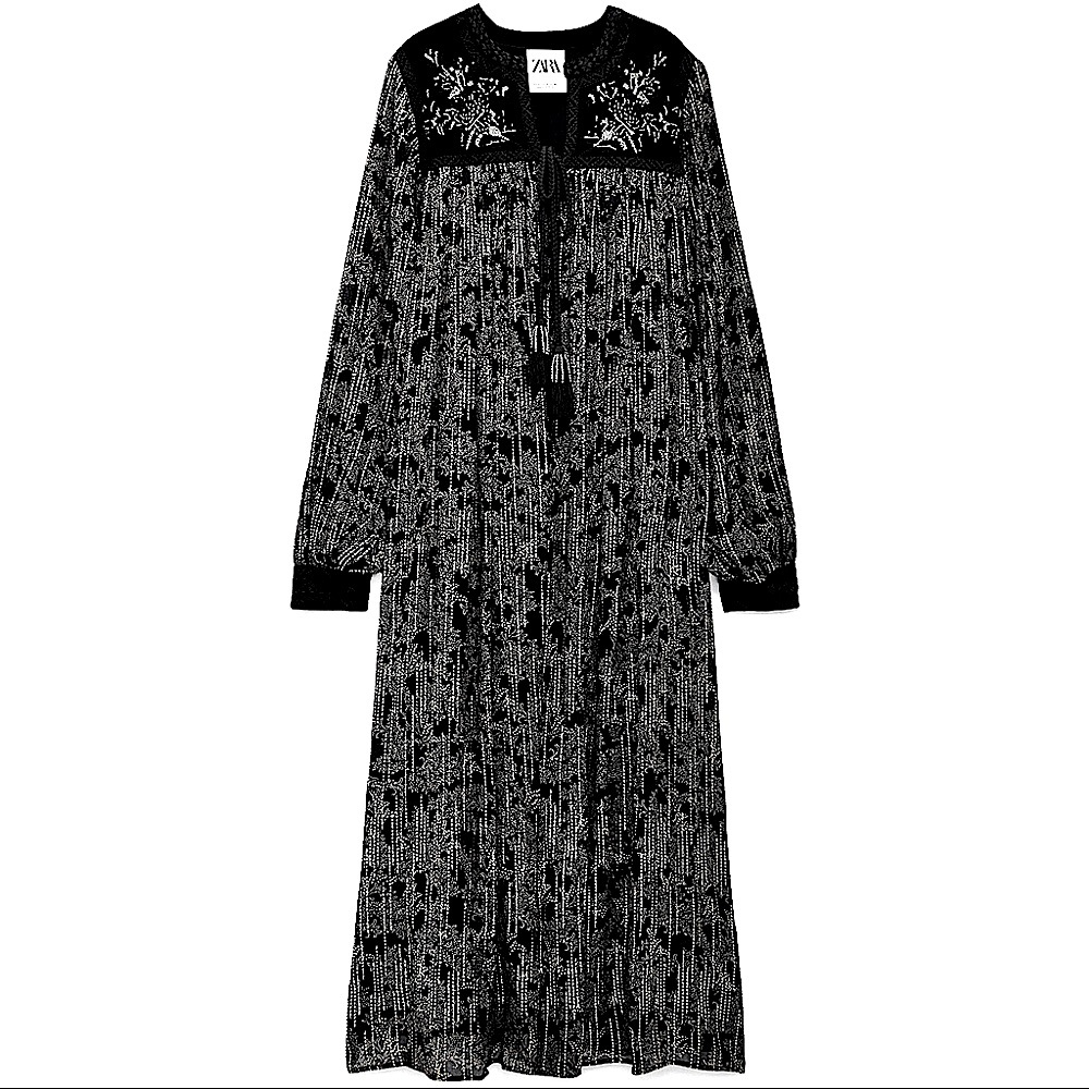 Embroidered Printed Kimono - Picture 5 of 12